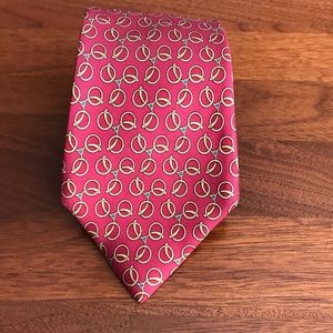Hermès Red and Gold Silk Neck Tie